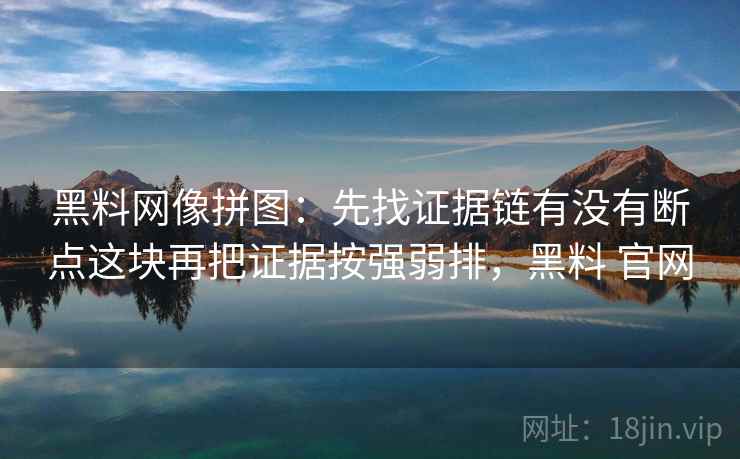 黑料网像拼图：先找证据链有没有断点这块再把证据按强弱排，黑料 官网